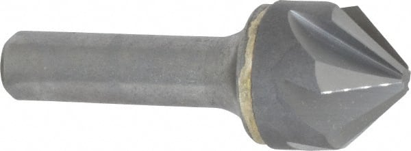 Made in USA - 1" Head Diam, 1/2" Shank Diam, 6 Flute 90° Solid Carbide Countersink - Benchmark Tooling