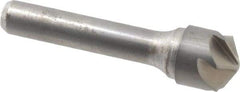 Made in USA - 5/8" Head Diam, 3/8" Shank Diam, 6 Flute 120° Solid Carbide Countersink - Bright Finish, 2-5/8" OAL, 0.109" Nose Diam, Single End, Straight Shank, Right Hand Cut - Benchmark Tooling