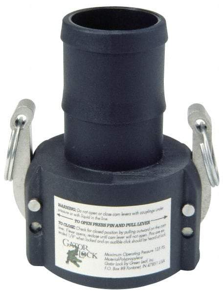 Green Leaf - 3/4" Polypropylene Cam & Groove Suction & Discharge Hose Female Coupler Hose Shank - Part C, 3/4-14" Thread, 125 Max psi - Benchmark Tooling