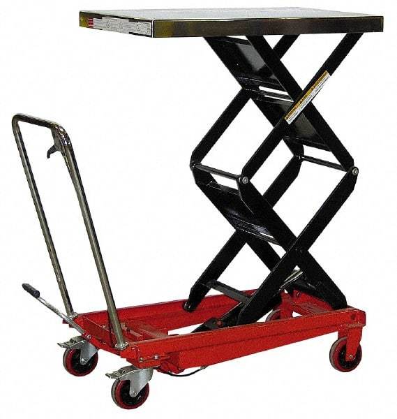 Vestil - 800 Lb Capacity Hydraulic Scissor Elevating Cart - 15-1/2" to 51-7/8" Lift Height, 35-1/2" Platform Length x 20" Platform Width - Benchmark Tooling