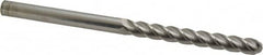 Accupro - 3/8" Diam, 3" LOC, 4 Flute Solid Carbide Ball End Mill - Uncoated, Single End, 6" OAL, 3/8" Shank Diam, Spiral Flute - Benchmark Tooling