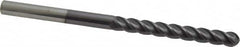 Accupro - 3/8" Diam, 3" LOC, 4 Flute Solid Carbide Ball End Mill - AlTiN Finish, Single End, 6" OAL, 3/8" Shank Diam, Spiral Flute - Benchmark Tooling