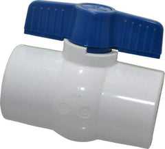 NIBCO - 2" Pipe, Standard Port, PVC Miniature Ball Valve - 1 Piece, Inline - One Way Flow, Solvent x Solvent Ends, Tee Handle, 150 WOG - Benchmark Tooling
