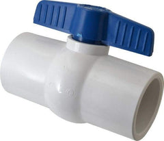 NIBCO - 2-1/2" Pipe, Standard Port, PVC Miniature Ball Valve - 1 Piece, Inline - One Way Flow, Solvent x Solvent Ends, Tee Handle, 150 WOG - Benchmark Tooling