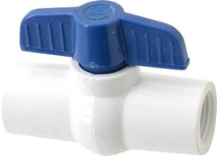 NIBCO - 1/2" Pipe, Standard Port, PVC Miniature Ball Valve - 1 Piece, Inline - One Way Flow, FNPT x FNPT Ends, Tee Handle, 150 WOG - Benchmark Tooling