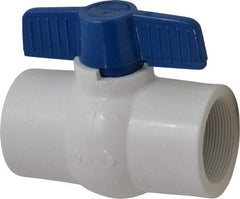 NIBCO - 2" Pipe, Standard Port, PVC Miniature Ball Valve - 1 Piece, Inline - One Way Flow, FNPT x FNPT Ends, Tee Handle, 150 WOG - Benchmark Tooling