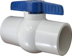 NIBCO - 4" Pipe, Standard Port, PVC Miniature Ball Valve - 1 Piece, Inline - One Way Flow, FNPT x FNPT Ends, Tee Handle, 150 WOG - Benchmark Tooling