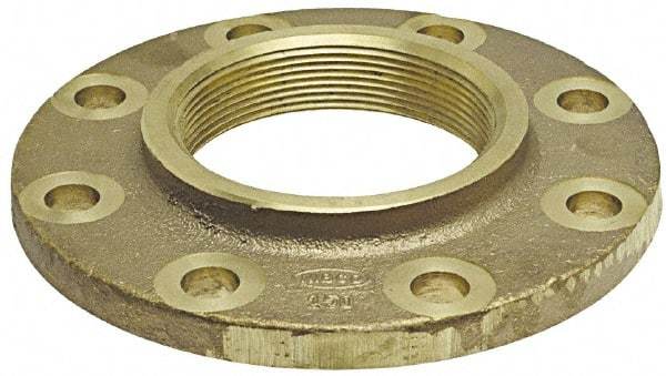 NIBCO - 3" Pipe, 7-1/2" OD, Cast Copper Threaded Companion Pipe Flange - 150 psi, F End Connection, 6" Across Bolt Hole Centers - Benchmark Tooling