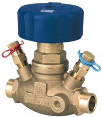 NIBCO - 1" Pipe, Solder End Connections, Straight Calibrated Balance Valve - 120mm Long, 107mm High, 240 Max psi, Brass Body - Benchmark Tooling
