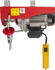 Value Collection - 440/880 Lb Capacity, 33/16 FPM Lift Speed, 110 Volt, Mini Electric Hoist - 38' Max Lift - Benchmark Tooling