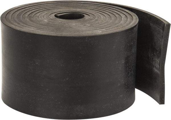 Made in USA - 1/8" Thick x 2" Wide x 60" Long, Plain Backed Neoprene Rubber Strip - Stock Length, 60 Shore A Durometer, 2,500 psi Tensile Strength, -40 to 225°F, Black - Benchmark Tooling