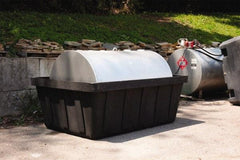 Eagle - 635 Gal Sump, 10,000 Lb Capacity, 1 Drum, Polyethylene Spill Deck or Pallet - 88" Long x 62" Wide x 33" High, Black, Horizontal, 1 Tank Drum Configuration - Benchmark Tooling