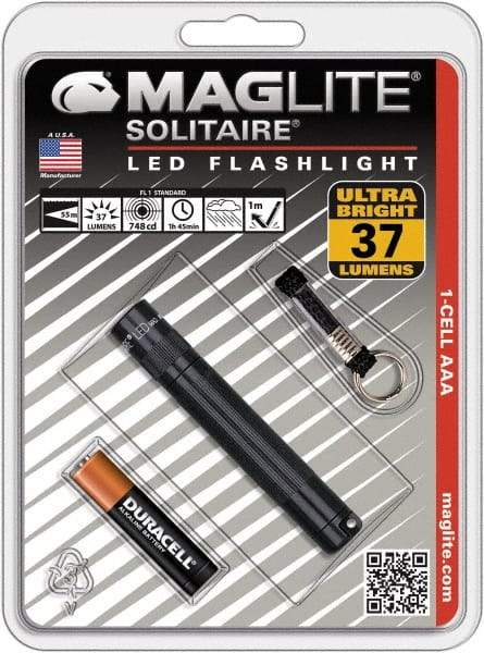 Mag-Lite - Clear LED Bulb, 47 Lumens, Mini Flashlight - Black Aluminum Body, 1 AAA Alkaline Battery Included - Benchmark Tooling