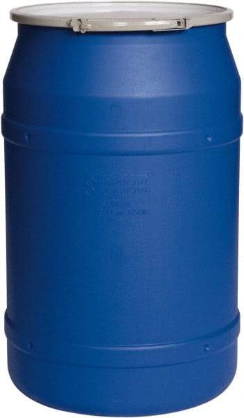 Eagle - 55 Gallon Blue Cylindrical Polyethylene Open Head Drum - 36-3/8" High x 23" Diam - Benchmark Tooling