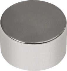 Mag-Mate - 3/4" Diam x 1/2" High Neodymium Rare Earth Magnet - 22 Lb Max Capacity, 180°F Max, Nickel Plated - Benchmark Tooling