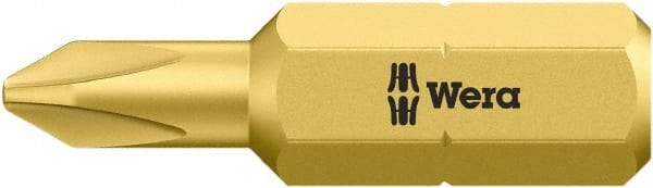 Wera - #1, Insert Phillips Screwdriver Bit - 1/4" Drive, 1" OAL - Benchmark Tooling