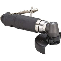 Dynabrade - 4" Wheel Diam, 13,500 RPM, Pneumatic Angle & Disc Grinder - 3/8-24 Spindle, 40 CFM, Rear Exhaust - Benchmark Tooling