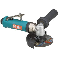 Dynabrade - 4" Wheel Diam, 13,500 RPM, Pneumatic Angle & Disc Grinder - 3/8-24 Spindle, 40 CFM, Rear Exhaust - Benchmark Tooling