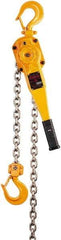 Harrington Hoist - 6,000 Lb Lifting Capacity, 10' Lift Height, Lever Hoist - Made from Chain, 69 Lb Avg Pull to Lift Rated Load, 1 Chain - Benchmark Tooling