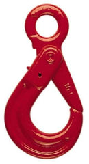 Pewag - 4,500 Lb Capacity, Chain Grade 80, Alloy Steel Eye Hook - 4-31/32" Reach, 23/64" Eye ID, 9/32" Chain Diam, Dacromet - Benchmark Tooling