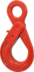 Pewag - 7,100 Lb Capacity, Chain Grade 80, Alloy Steel Eye Hook - 6-13/16" Reach, 1-3/8" Eye ID, 3/8" Chain Diam, Dacromet - Benchmark Tooling