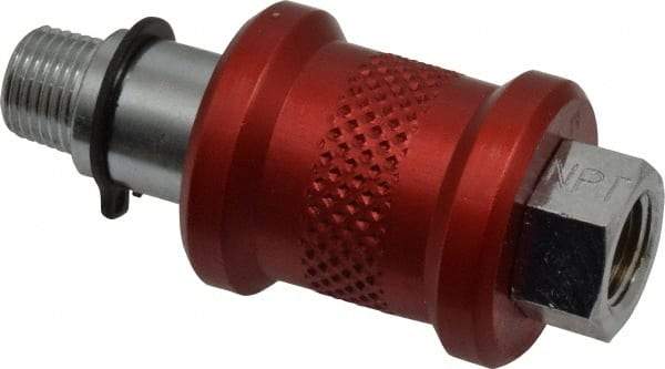 Legris - 1/8" Pipe, MNPT x FNPT, Nickel Plated Brass Standard Slide Valve - 230 Max psi, Anodized Aluminum Sleeve - Benchmark Tooling