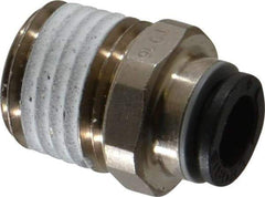 Legris - 6mm Outside Diam, 1/4 NPT, Nickel Plated Brass Push-to-Connect Tube Male Connector - 290 Max psi, Tube to Male NPT Connection, Buna Nitrile O-Ring - Benchmark Tooling