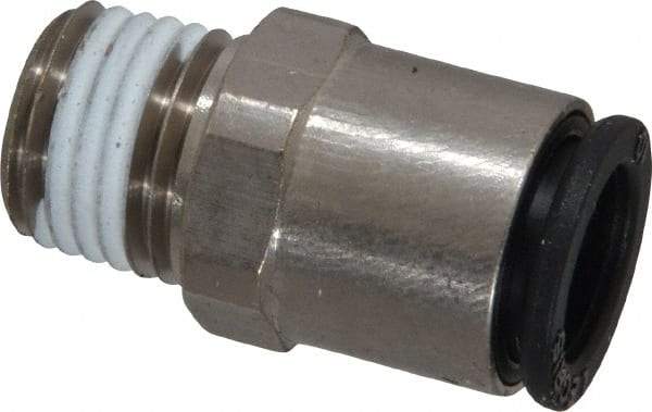 Legris - 10mm Outside Diam, 1/4 NPT, Nickel Plated Brass Push-to-Connect Tube Male Connector - 290 Max psi, Tube to Male NPT Connection, Buna Nitrile O-Ring - Benchmark Tooling