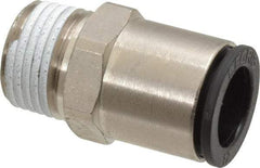 Legris - 12mm Outside Diam, 3/8 NPT, Nickel Plated Brass Push-to-Connect Tube Male Connector - 290 Max psi, Tube to Male NPT Connection, Buna Nitrile O-Ring - Benchmark Tooling