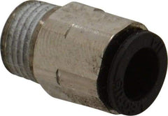 Legris - 1/4" Outside Diam, 1/8 BSPT, Nickel Plated Brass Push-to-Connect Tube Male Connector - 290 Max psi, Tube to Male BSPT Connection, Buna Nitrile O-Ring - Benchmark Tooling