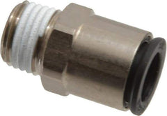 Legris - 3/8" Outside Diam, 1/4 BSPT, Nickel Plated Brass Push-to-Connect Tube Male Connector - 290 Max psi, Tube to Male BSPT Connection, Buna Nitrile O-Ring - Benchmark Tooling