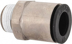 Legris - 1/2" Outside Diam, 3/8 BSPT, Nickel Plated Brass Push-to-Connect Tube Male Connector - 290 Max psi, Tube to Male BSPT Connection, Buna Nitrile O-Ring - Benchmark Tooling