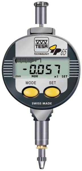 TESA Brown & Sharpe - 0 to 5mm Range, 0.00005 & 0.0005" Graduation, Electronic Drop Indicator - Accurate to 4µ, English & Metric System, LCD Display - Benchmark Tooling