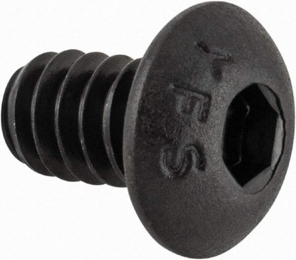 Value Collection - #10-24 UNC Hex Socket Drive, Button Screw - Alloy Steel, Black Oxide Finish, Fully Threaded, 5/16" Length Under Head - Benchmark Tooling