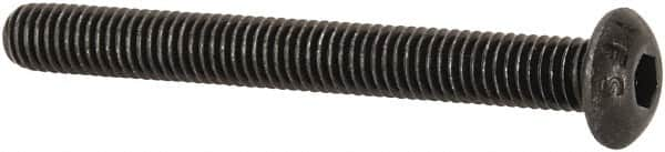 Value Collection - #10-32 UNF Hex Socket Drive, Button Screw - Alloy Steel, Black Oxide Finish, Fully Threaded, 1-3/4" Length Under Head - Benchmark Tooling