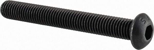 Value Collection - 1/4-28 UNF Hex Socket Drive, Button Screw - Alloy Steel, Black Oxide Finish, Fully Threaded, 2" Length Under Head - Benchmark Tooling