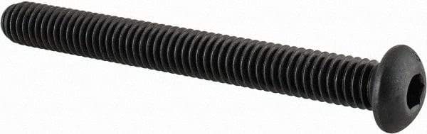 Value Collection - 5/16-18 UNC Hex Socket Drive, Button Screw - Alloy Steel, Black Oxide Finish, Fully Threaded, 3" Length Under Head - Benchmark Tooling