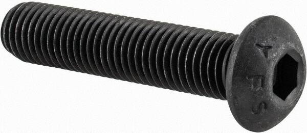 Value Collection - 5/16-24 UNF Hex Socket Drive, Button Screw - Alloy Steel, Black Oxide Finish, Fully Threaded, 1-1/2" Length Under Head - Benchmark Tooling