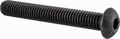 Value Collection - 3/8-16 UNC Hex Socket Drive, Button Screw - Alloy Steel, Black Oxide Finish, Fully Threaded, 2-3/4" Length Under Head - Benchmark Tooling