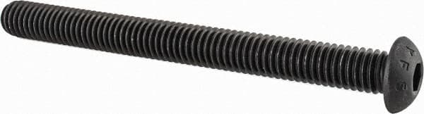 Value Collection - 3/8-16 UNC Hex Socket Drive, Button Screw - Alloy Steel, Black Oxide Finish, Fully Threaded, 4" Length Under Head - Benchmark Tooling