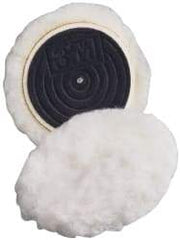 3M - 3" Diam Wool Bonnet Pad - 15/16" Pile, Hook & Loop Attachment - Benchmark Tooling