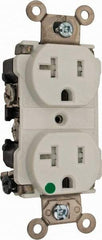 Cooper Wiring Devices - 125 VAC, 20 Amp, 5-20R NEMA Configuration, White, Hospital Grade, Self Grounding Duplex Receptacle - 1 Phase, 2 Poles, 3 Wire, Flush Mount, Chemical, Impact and Tamper Resistant - Benchmark Tooling