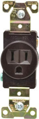 Cooper Wiring Devices - 125 VAC, 20 Amp, 5-20R NEMA Configuration, Brown, Industrial Grade, Self Grounding Single Receptacle - 1 Phase, 2 Poles, 3 Wire, Flush Mount, Chemical, Heat and Impact Resistant - Benchmark Tooling