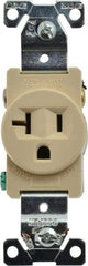 Cooper Wiring Devices - 125 VAC, 20 Amp, 5-20R NEMA Configuration, Ivory, Industrial Grade, Self Grounding Single Receptacle - 1 Phase, 2 Poles, 3 Wire, Flush Mount, Chemical, Heat and Impact Resistant - Benchmark Tooling