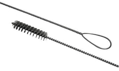 Schaefer Brush - 1" Diam, 4" Bristle Length, Boiler & Furnace Stainless Steel Brush - Wire Loop Handle, 42" OAL - Benchmark Tooling