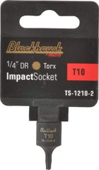Blackhawk by Proto - 1/4" Drive, T10 Impact Torx Bit Socket - 1" OAL - Benchmark Tooling