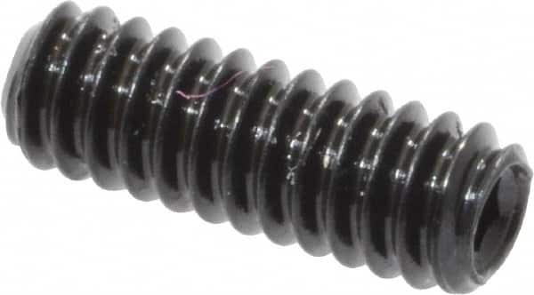 Made in USA - #2-56 UNC, 1/4" Length Under Head, Cup Point Set Screw - Grade 8 Alloy Steel, 0.035" Key - Benchmark Tooling