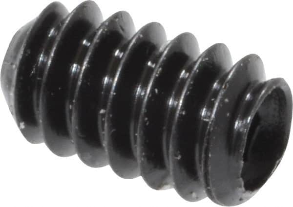 Made in USA - #4-40 UNC, 3/16" Length Under Head, Cup Point Set Screw - Grade 8 Alloy Steel, 0.05" Key - Benchmark Tooling