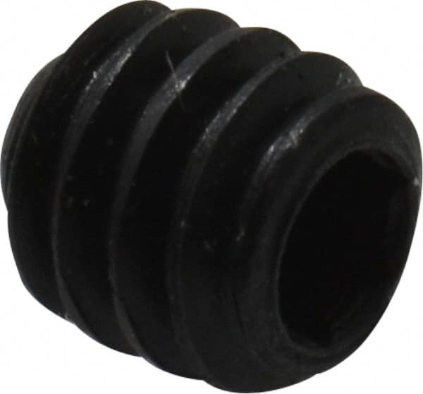 Made in USA - #5-40 UNC, 1/8" Length Under Head, Cup Point Set Screw - Grade 8 Alloy Steel, 1/16" Key - Benchmark Tooling