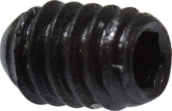 Made in USA - #5-40 UNC, 3/16" Length Under Head, Cup Point Set Screw - Grade 8 Alloy Steel, 1/16" Key - Benchmark Tooling